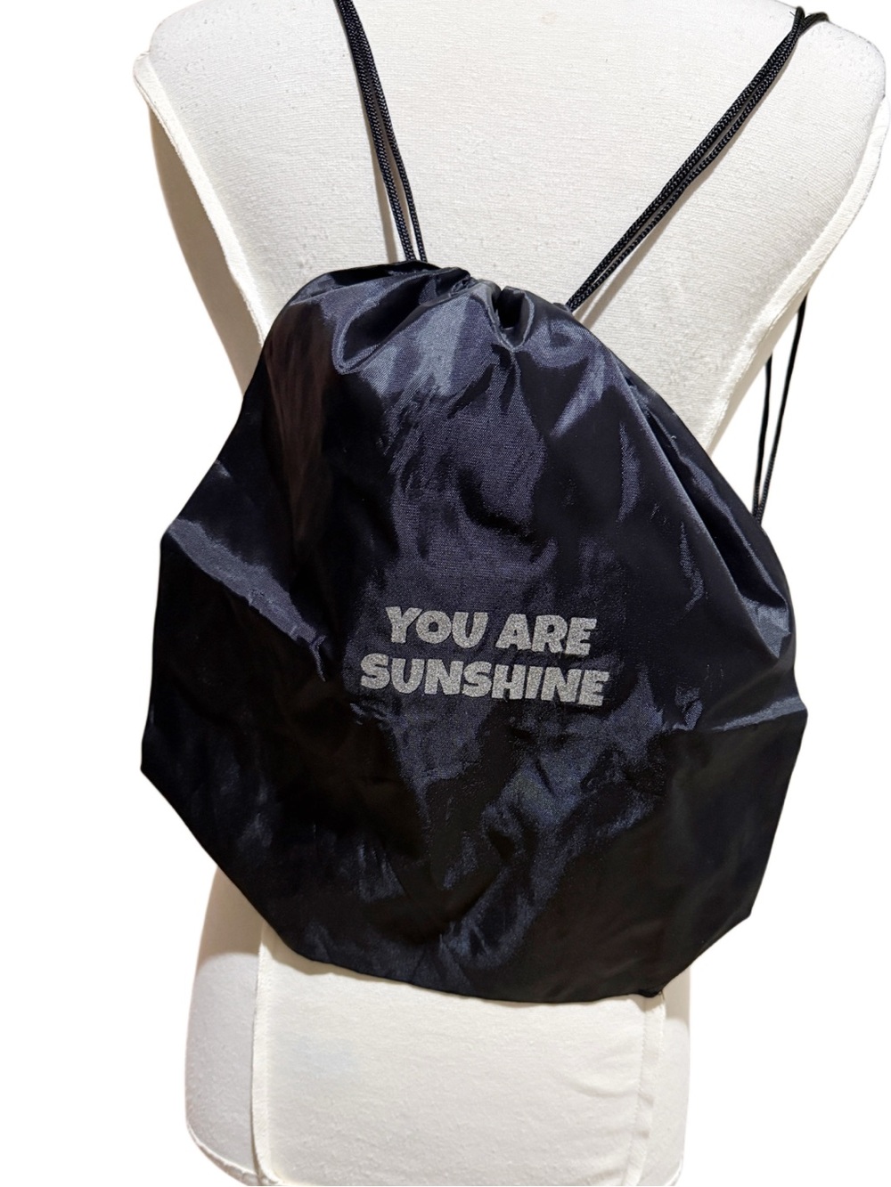 Brand new custom you are awesome rave festival black drawstring backpack bag